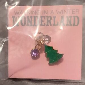 *NEW listing* Green Christmas Tree Charm with Purple Gem Accent USB-C Plug Cover